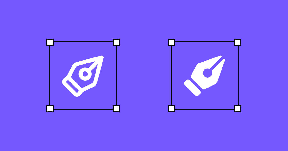 An illustration showing the difference between stroke and fill icons.